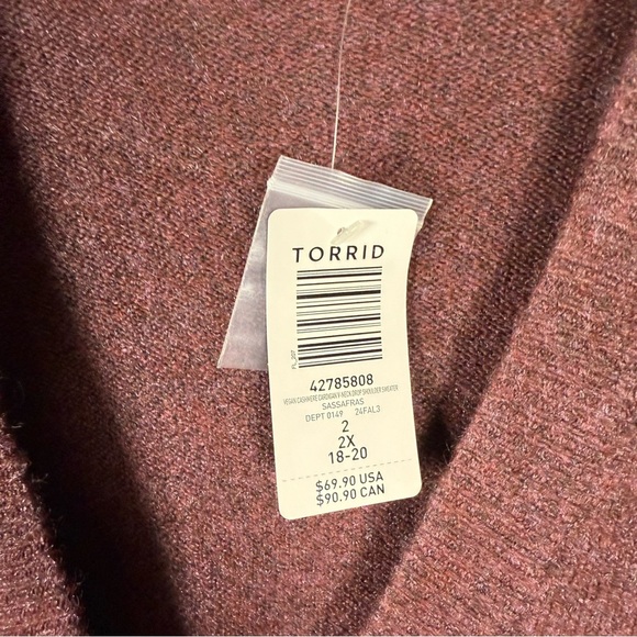 Torrid Vegan Cashmere Maroon Knit Cardigan Sweater Size 2X - Picture 7 of 13